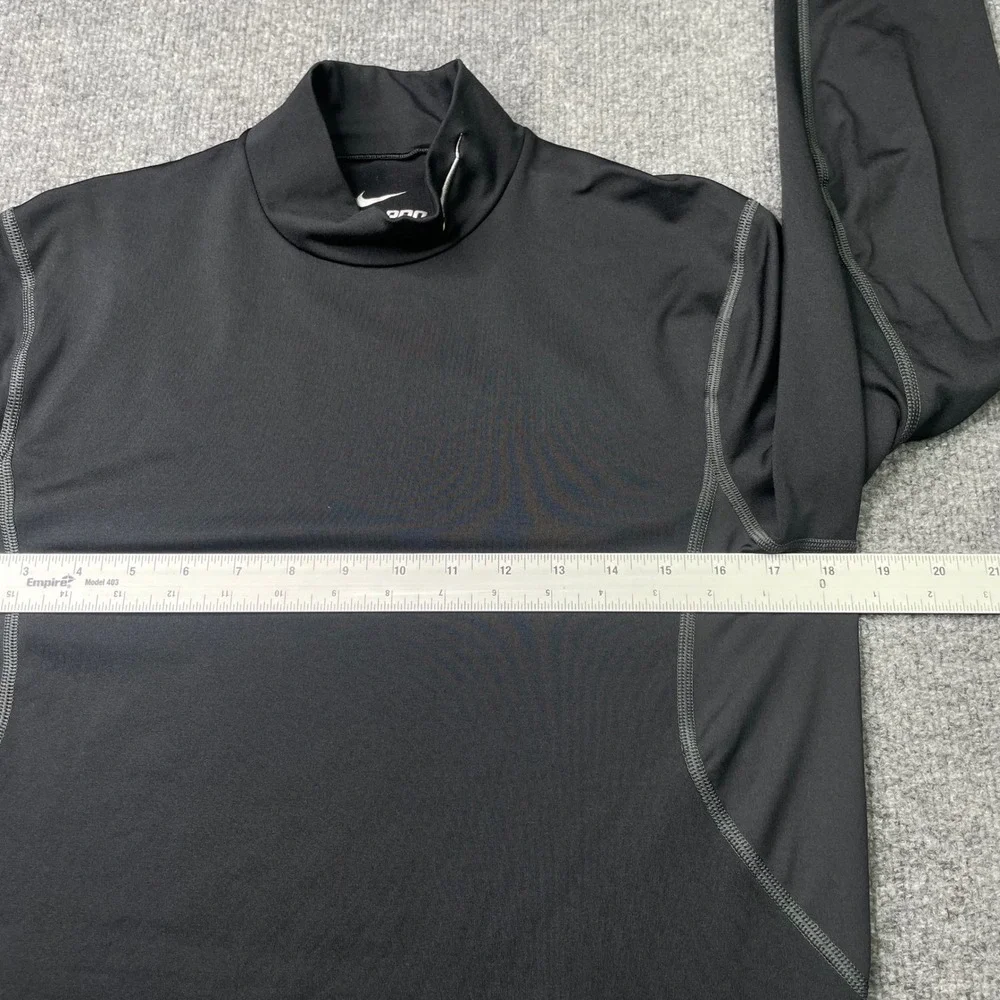 Nike Pro Combat Shirt Mens Medium Black Mock Neck Long Sleeve Dri-FIT Fitted